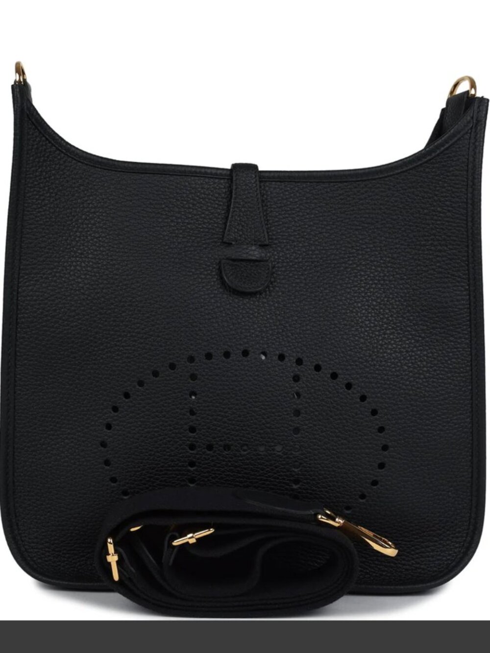 Hermès Evelyne III PM Black Clemence GOLD Hardware Full Set